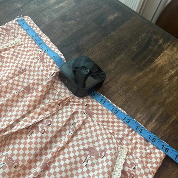 SKEMO Flamingo Pink Print Beaded Unique Pull On Pants! Never worn! Pockets! Med - Picture 13 of 16